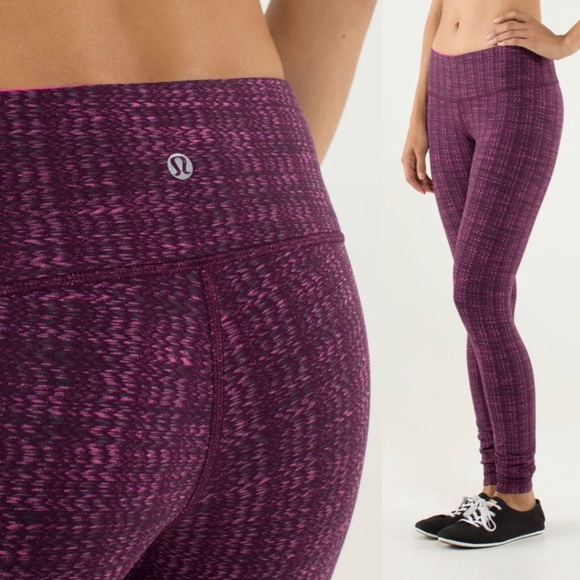 Lululemon Wunder Under Pant Textured Ziggy Wee August Glo Raspberry Glo Light 4 - Picture 2 of 13